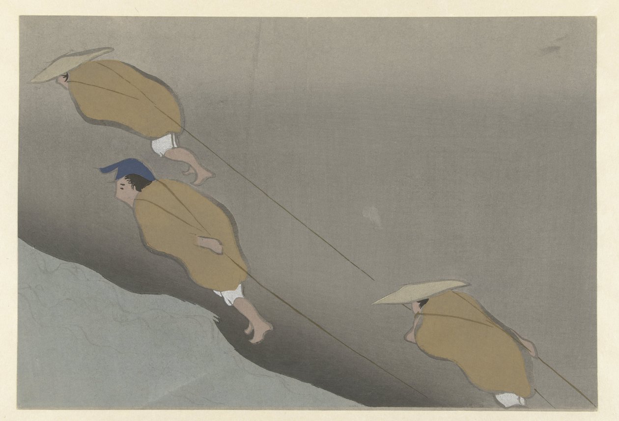 drar en båt Mifune Flowers of a Hundred Worlds (serietitel) Momoyogusa (serietitel) av Kamisaka Sekka