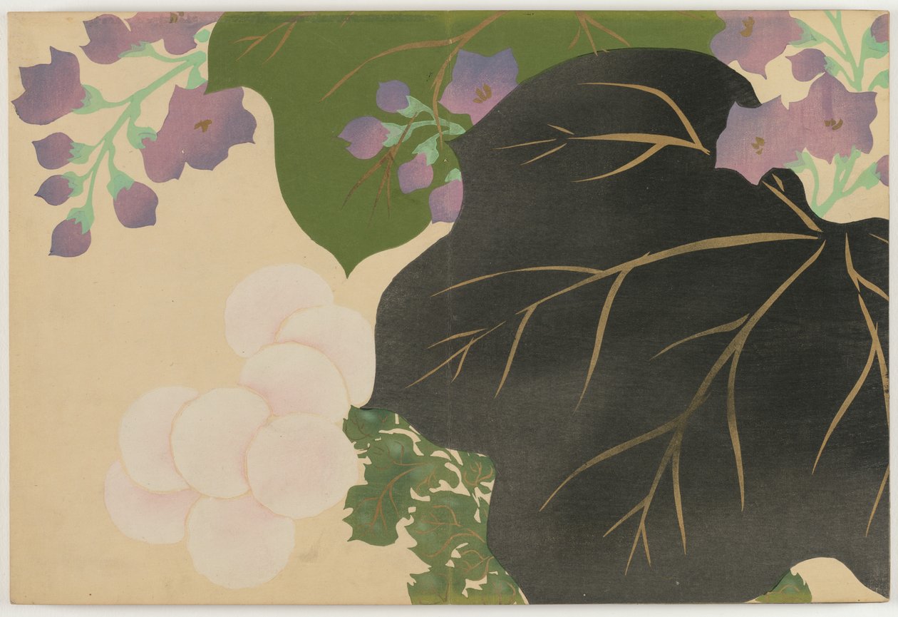 Blommor i hundra världar (Momoyogusa): Chrysanthemum och Paulownia (Kikukiri) av Kamisaka Sekka