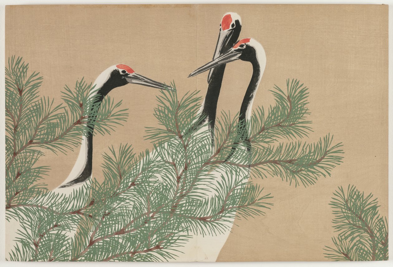 Flowers of a Hundred Worlds (Momoyogusa): Tranor (Tsuru) av Kamisaka Sekka