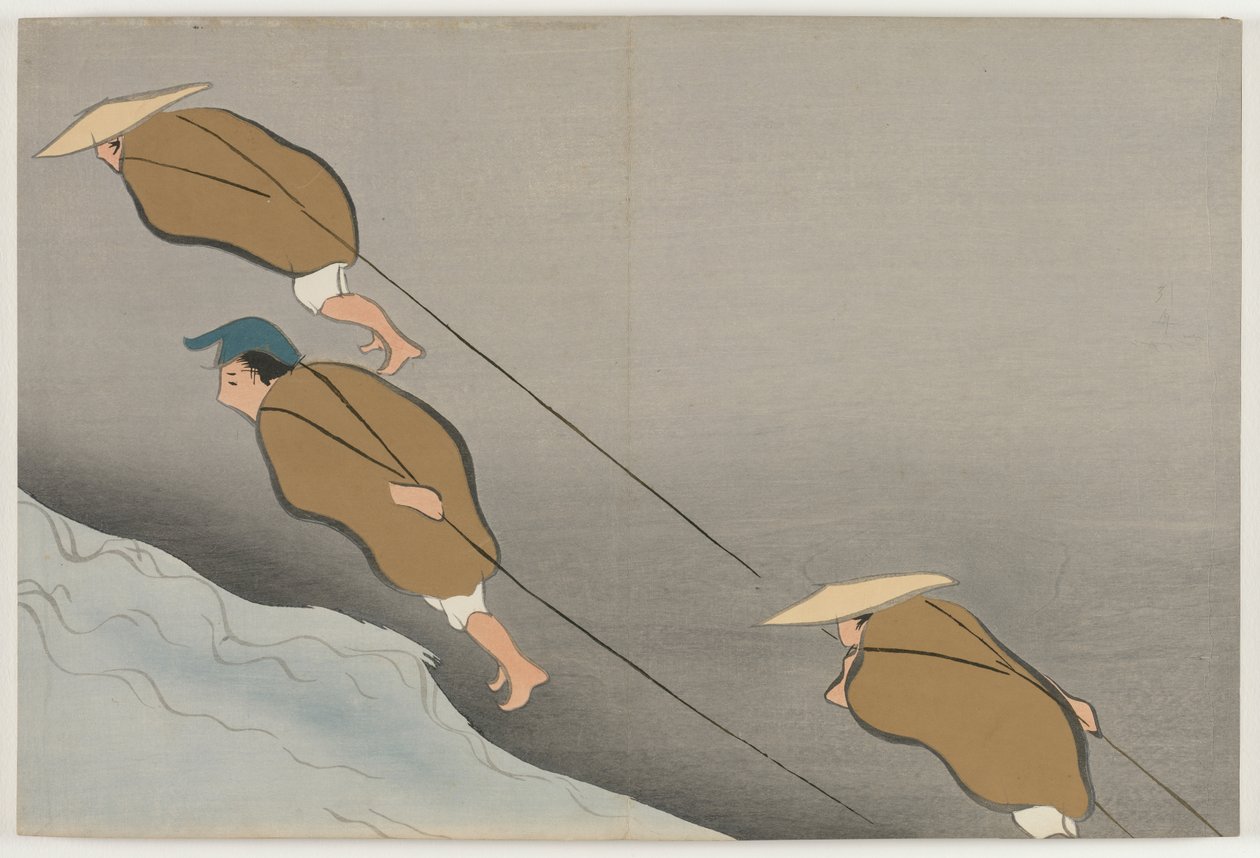 Flowers of a Hundred Worlds (Momoyogusa): Tugging Boats (Hikibune) av Kamisaka Sekka