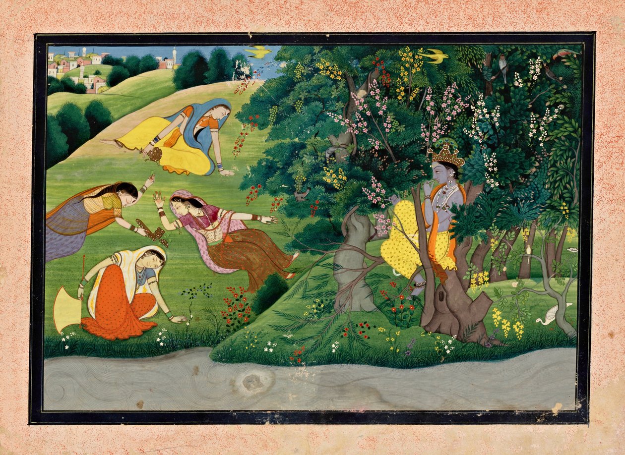 Krishna flöjter för mjölkflickorna av Unknown
