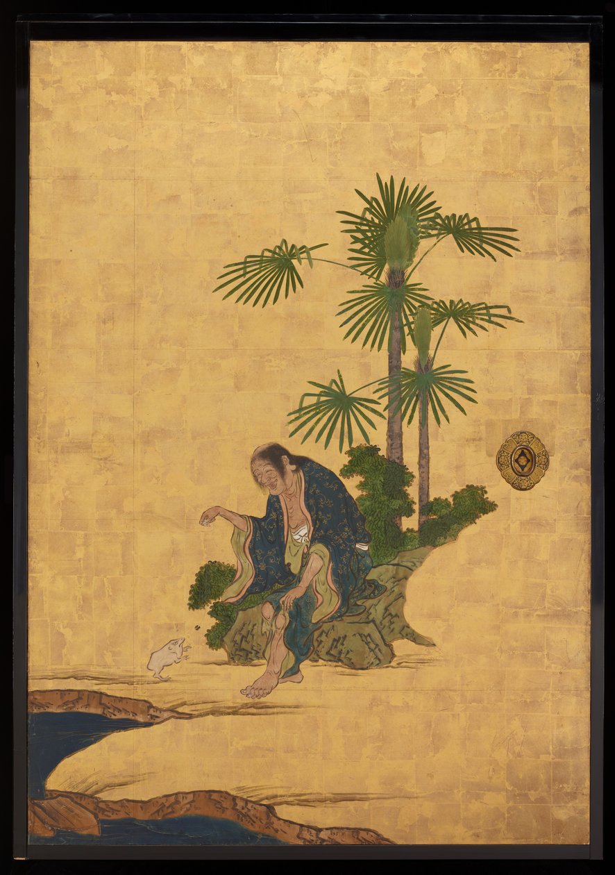Taoist Immortals, ca 1647 (bläck, färger och guld på papper) av Kano Sansetsu