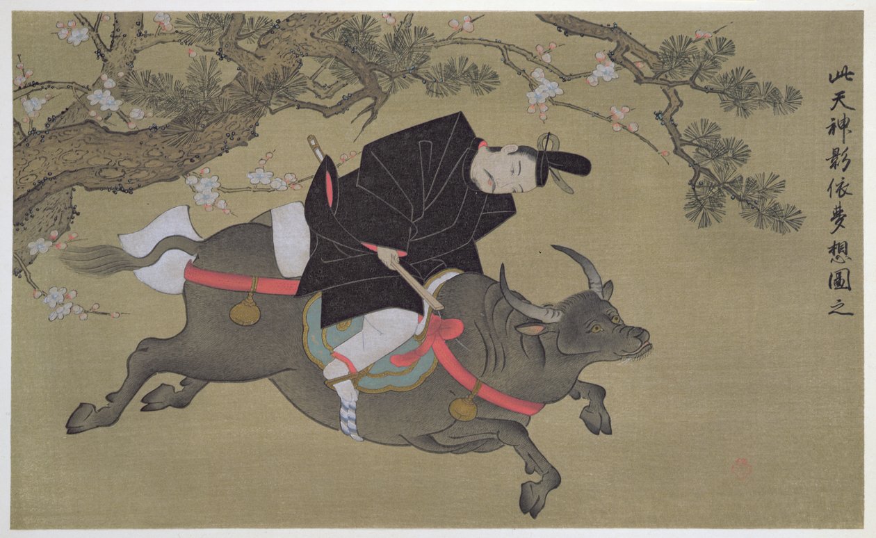 Poet rider på en buffel, illustration från 