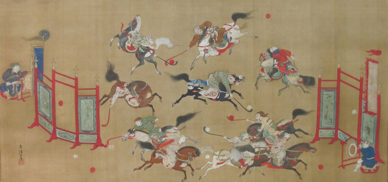 Tartars Playing Polo, tidigt 1700-tal. av Kano Eisen