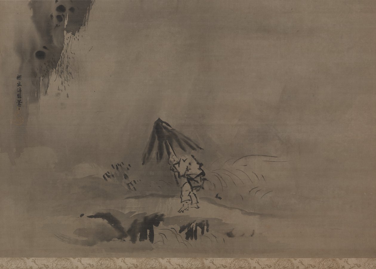 Kvällsdusch, 1600-tal. av Kanō Tan’yū