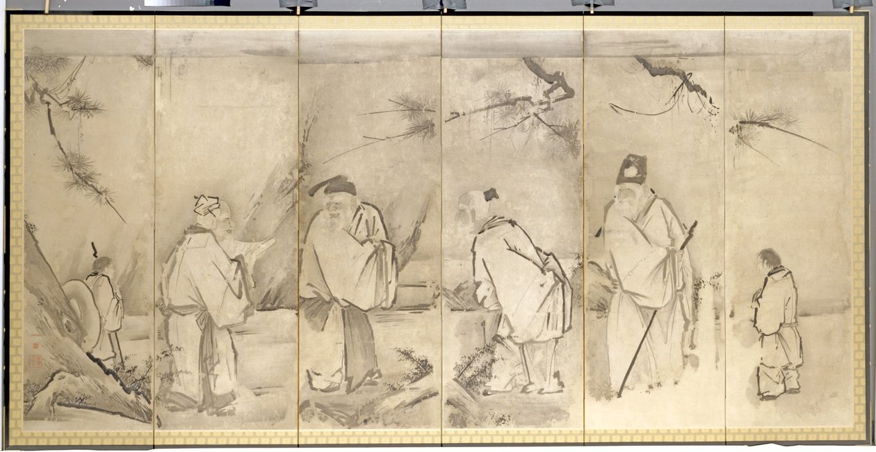 Fyra äldste från berget Shang, 1600-talet. av Kanō Tan’yū