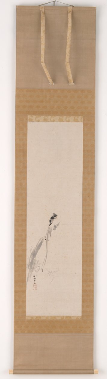 En fågel på en stubbe, Edo-period, 1600-talet. av Kanō Tan’yū