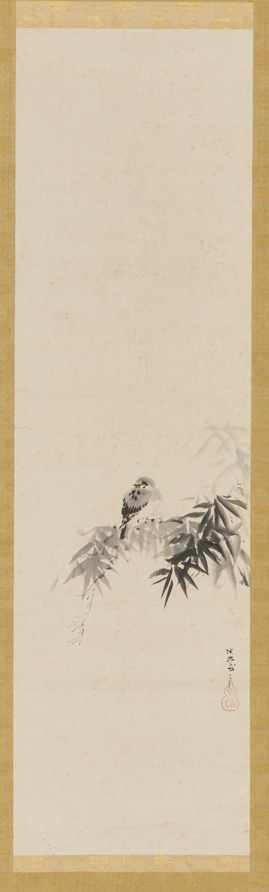 Fågel på en bambugren, Edo-period, 1600-talet. av Kanō Tan’yū