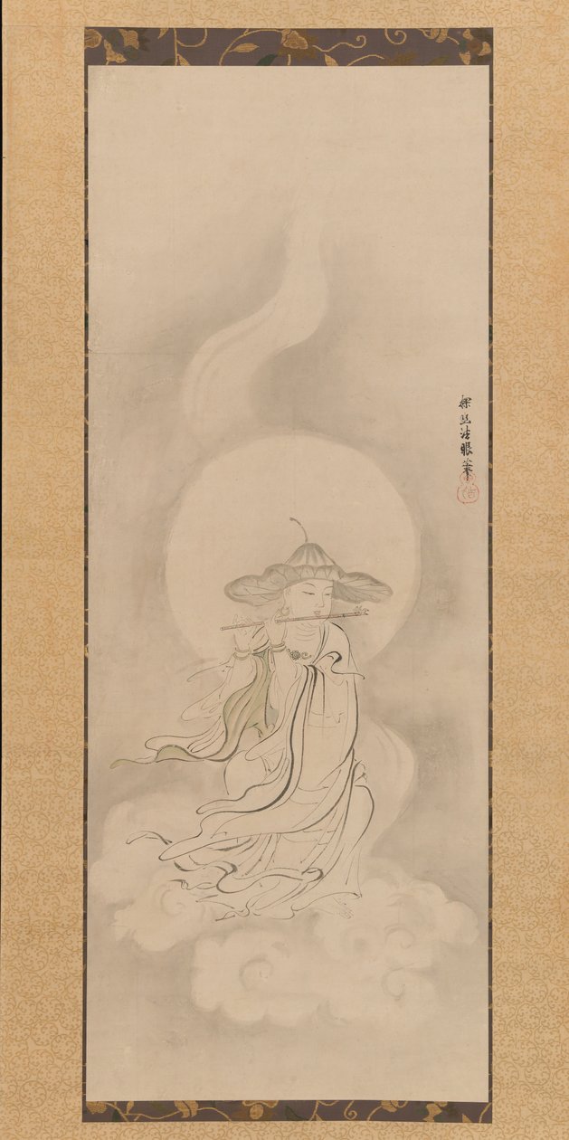 Jizo Bosatsu Playing a Flute, mitten av 1600-talet. av Kanō Tan’yū