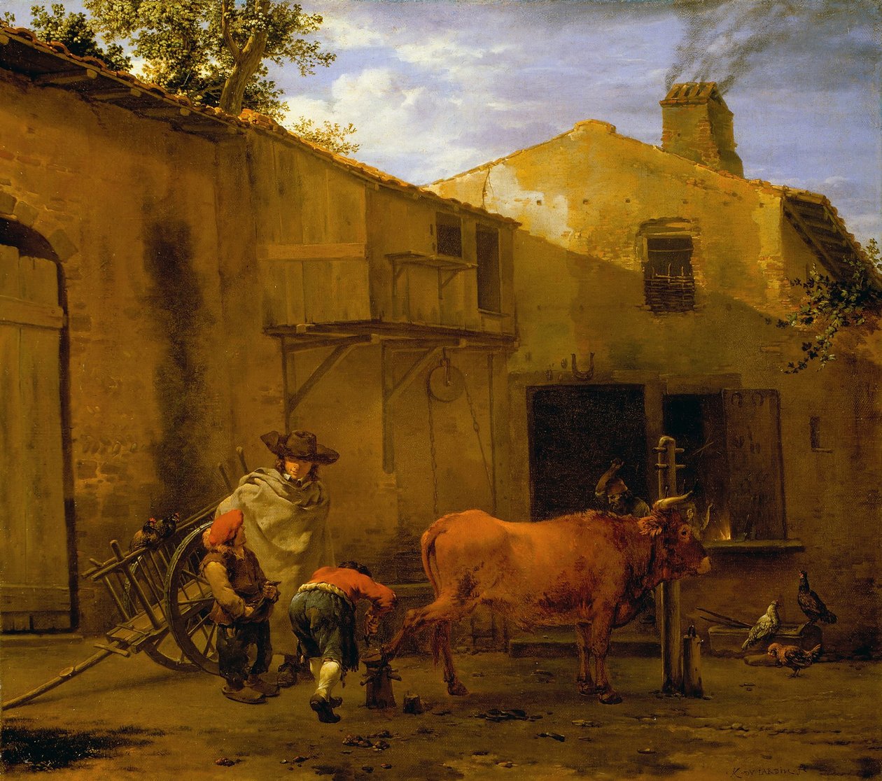 En Smith som skor en oxe av Karel Du Jardin