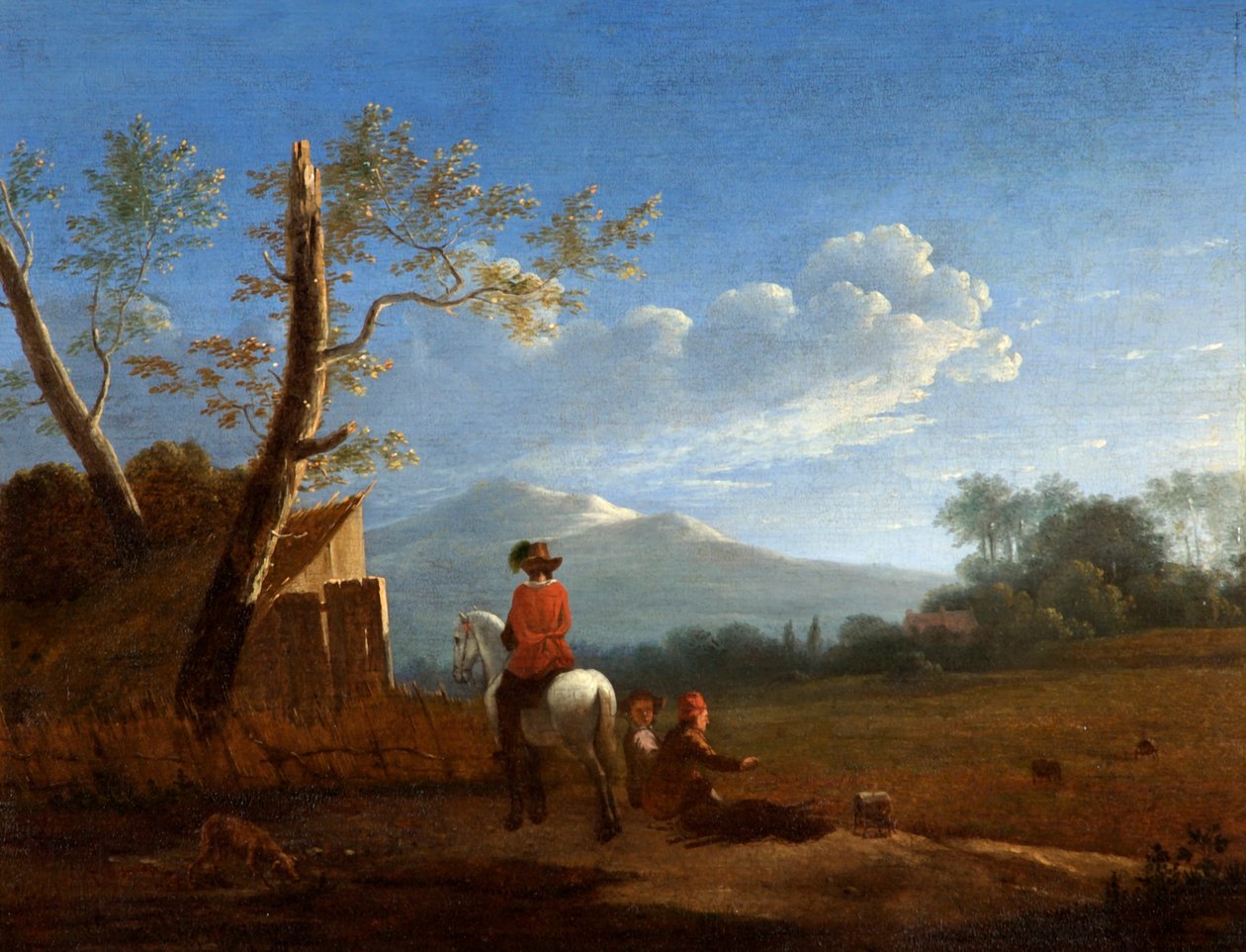 Landskap med fågelfångare, ca 1670 av Karel Dujardin
