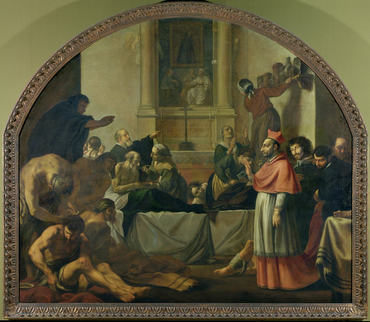 St. Charles Borromeo (1538-84) besökte pestens offer i Milano 1576 av Karel Škréta