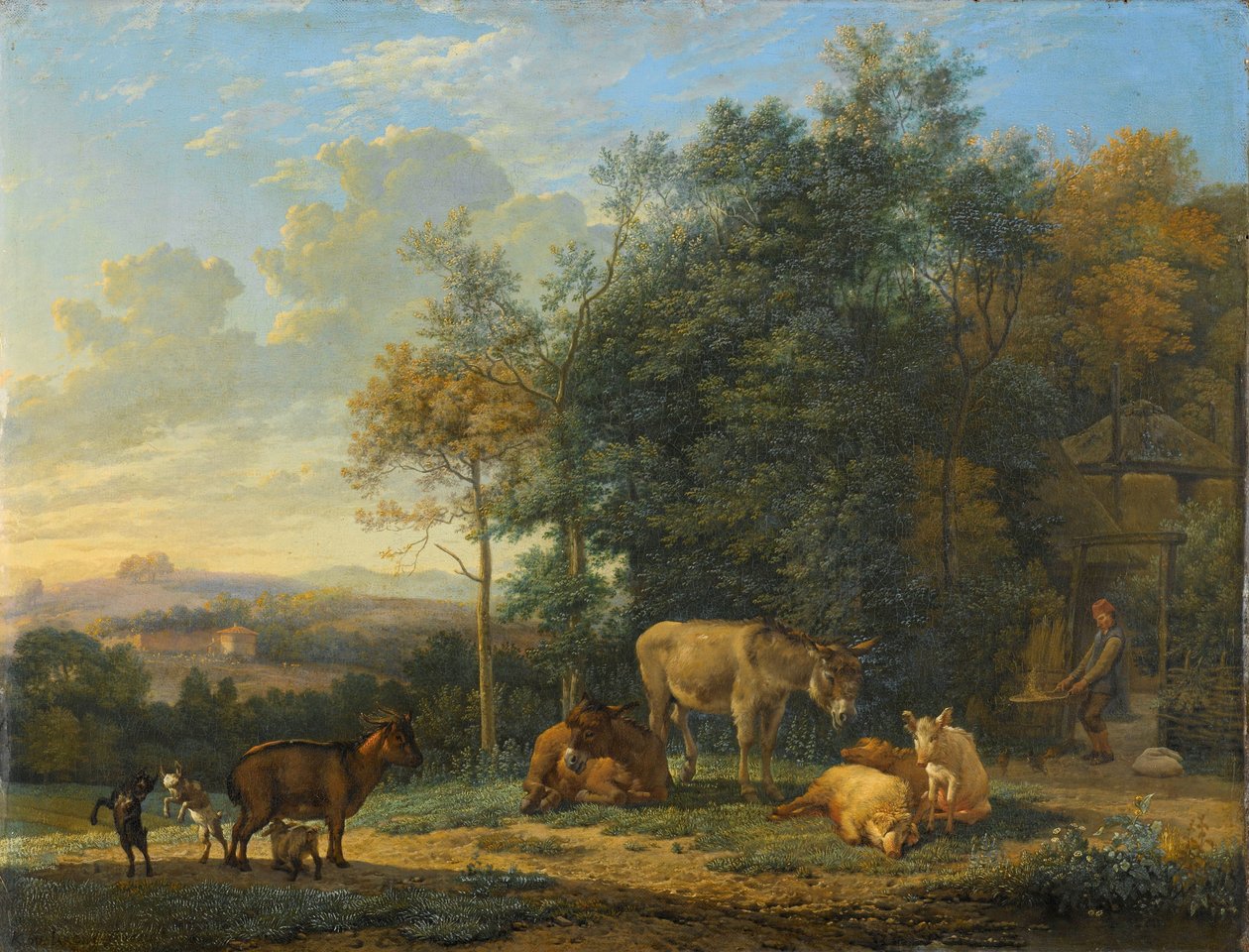 Landskap med två åsnor, getter och grisar Landskap med två åsnor, getter och grisar av Karel Du Jardin