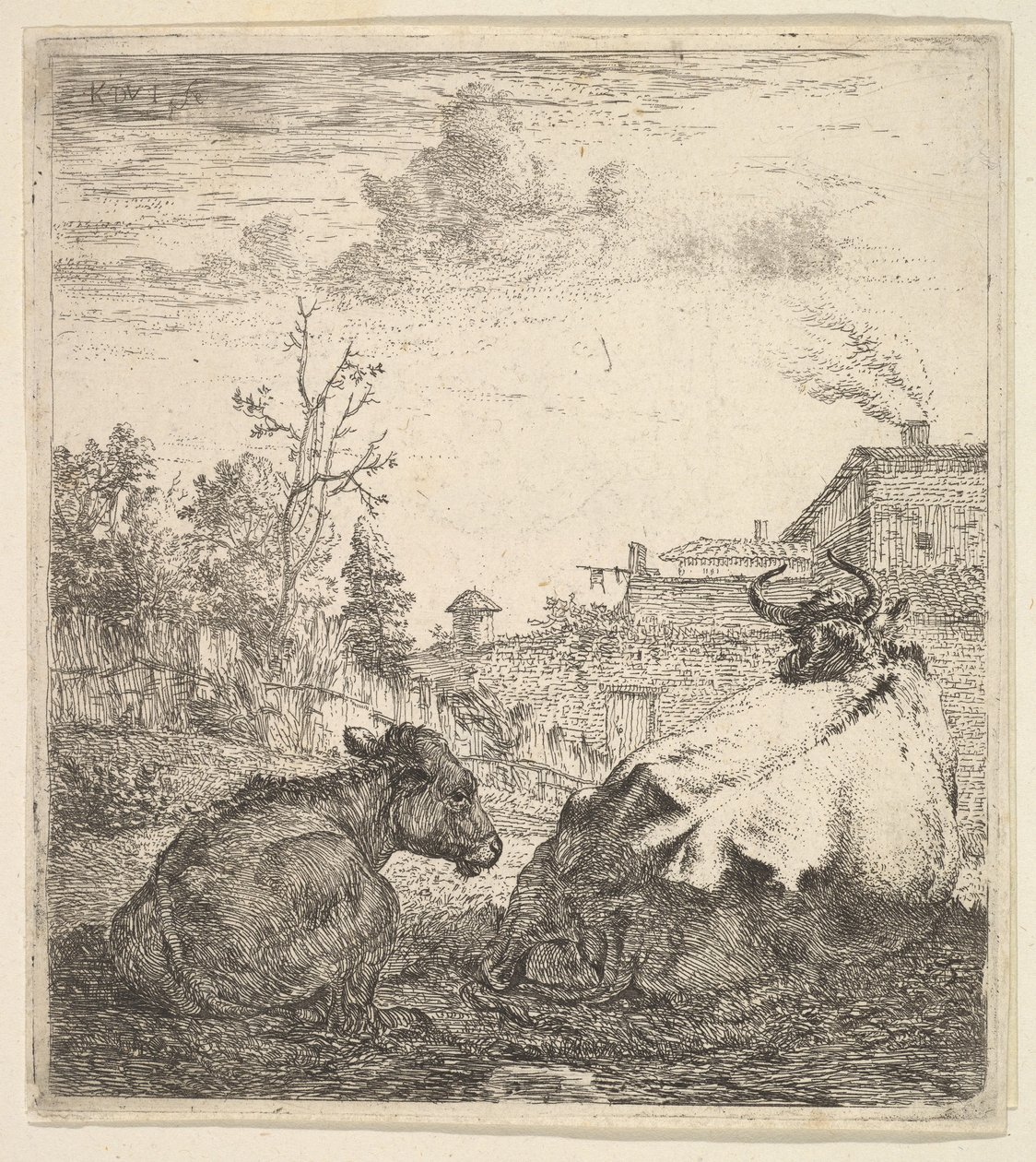 Kon och kalven, 1600-talet. av Karel Du Jardin