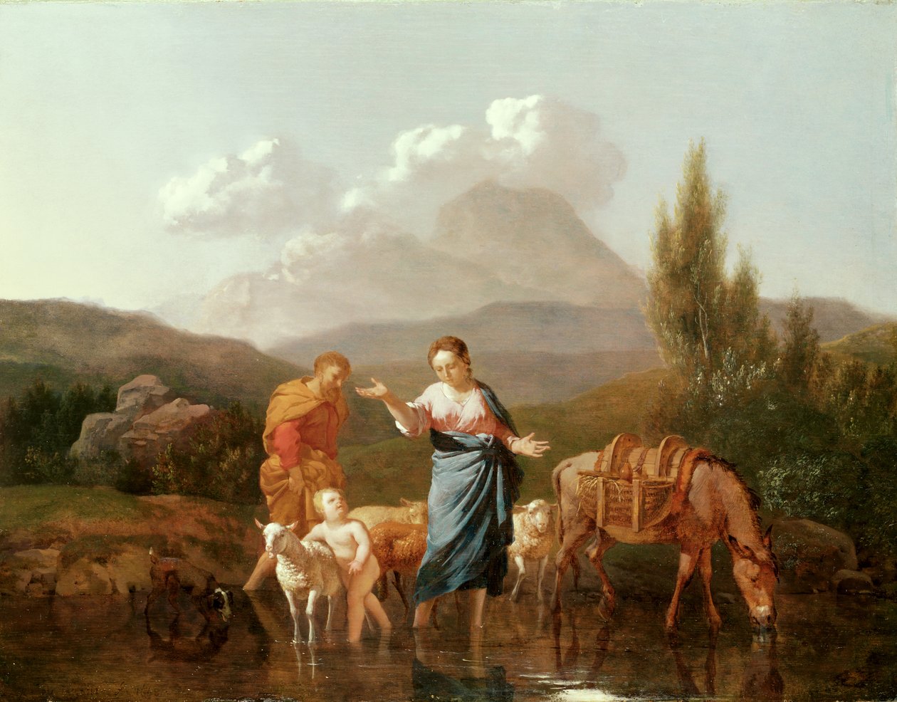 Helig familj vid en bäck av Karel Dujardin