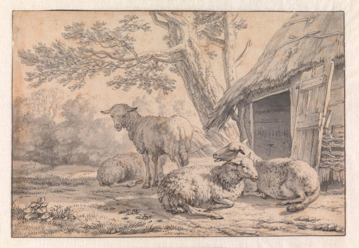Får vid en lada av Karel Dujardin