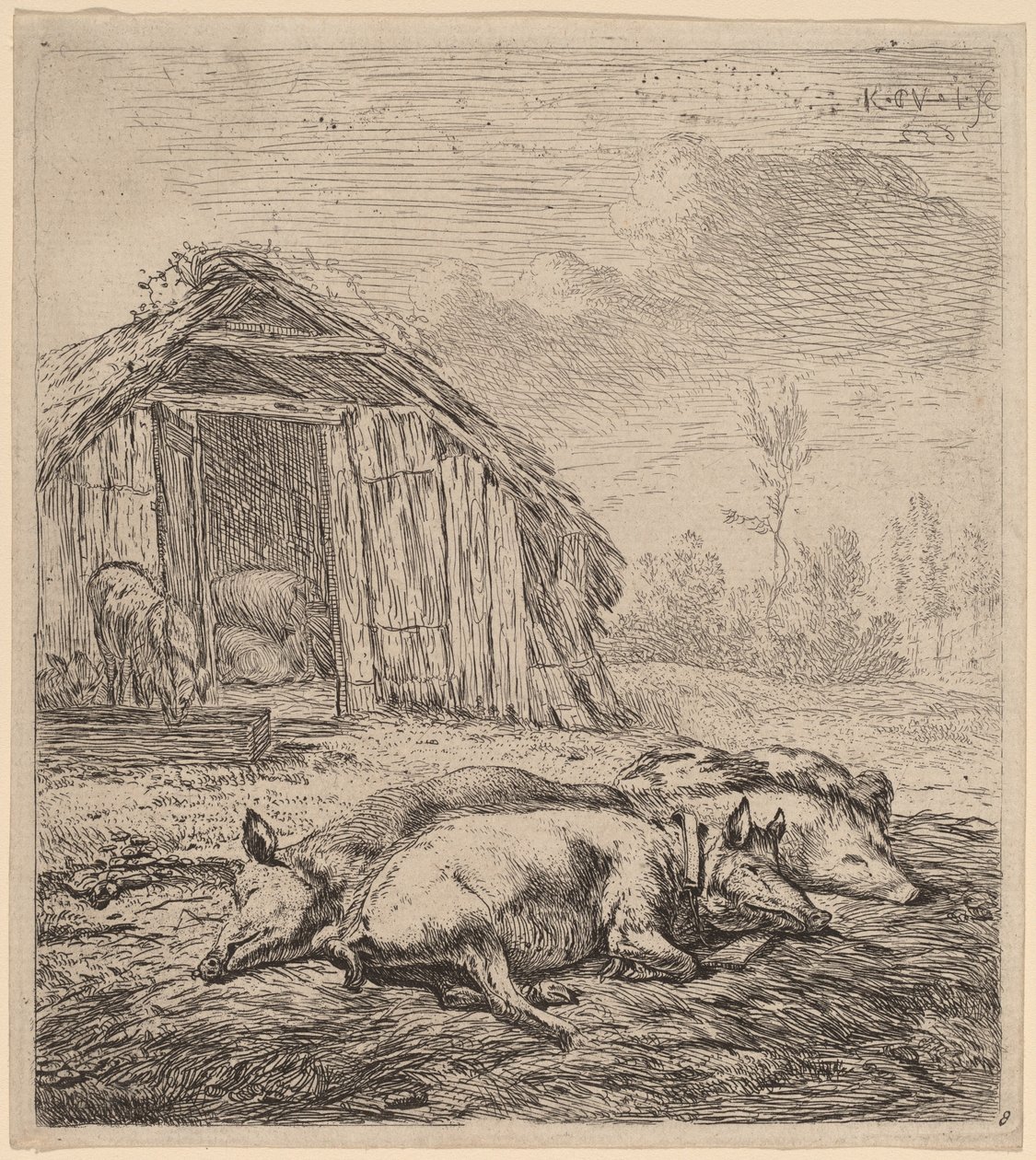 Tre grisar av Karel Dujardin