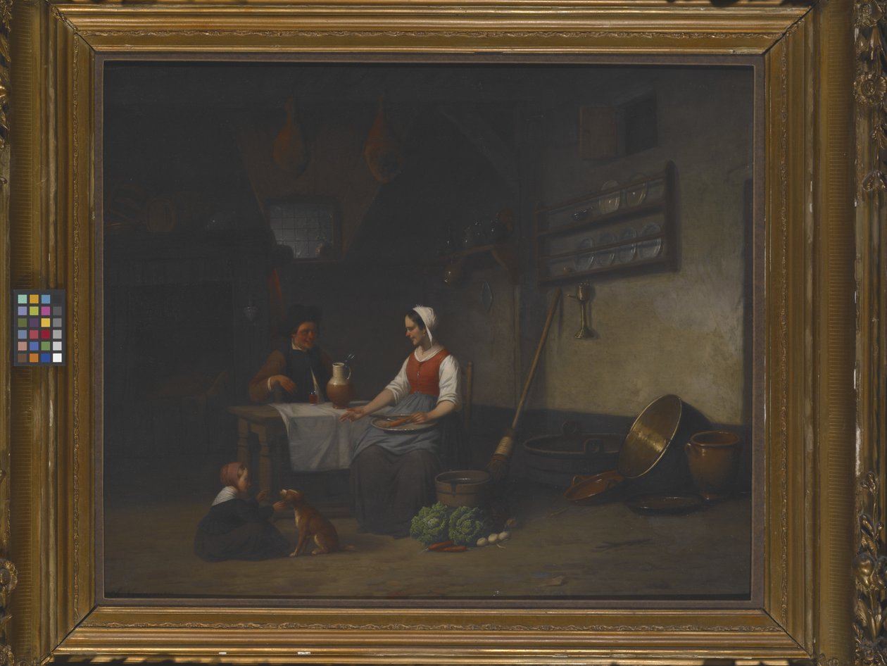 Interiörscen, okänt datum (olja på trä) av Karel F. Venneman