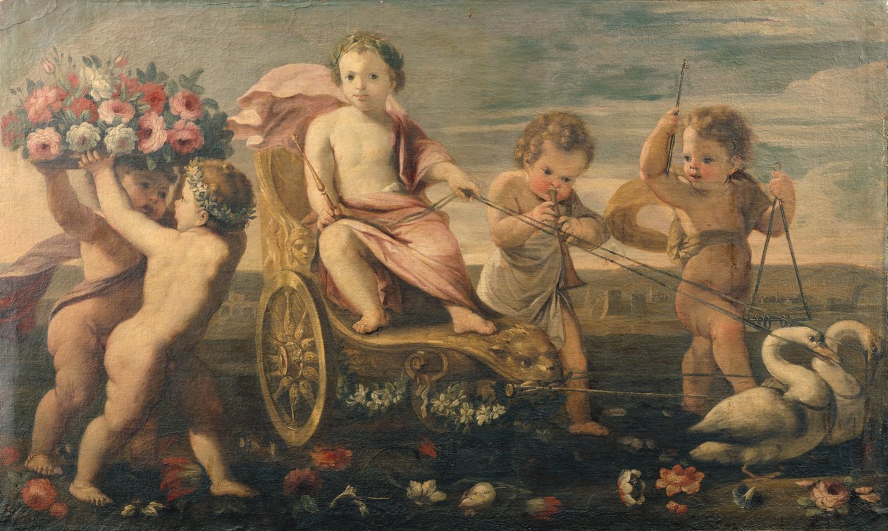 Amors triumf (olja på duk) av Karel Philips (Circle of) Spierincks