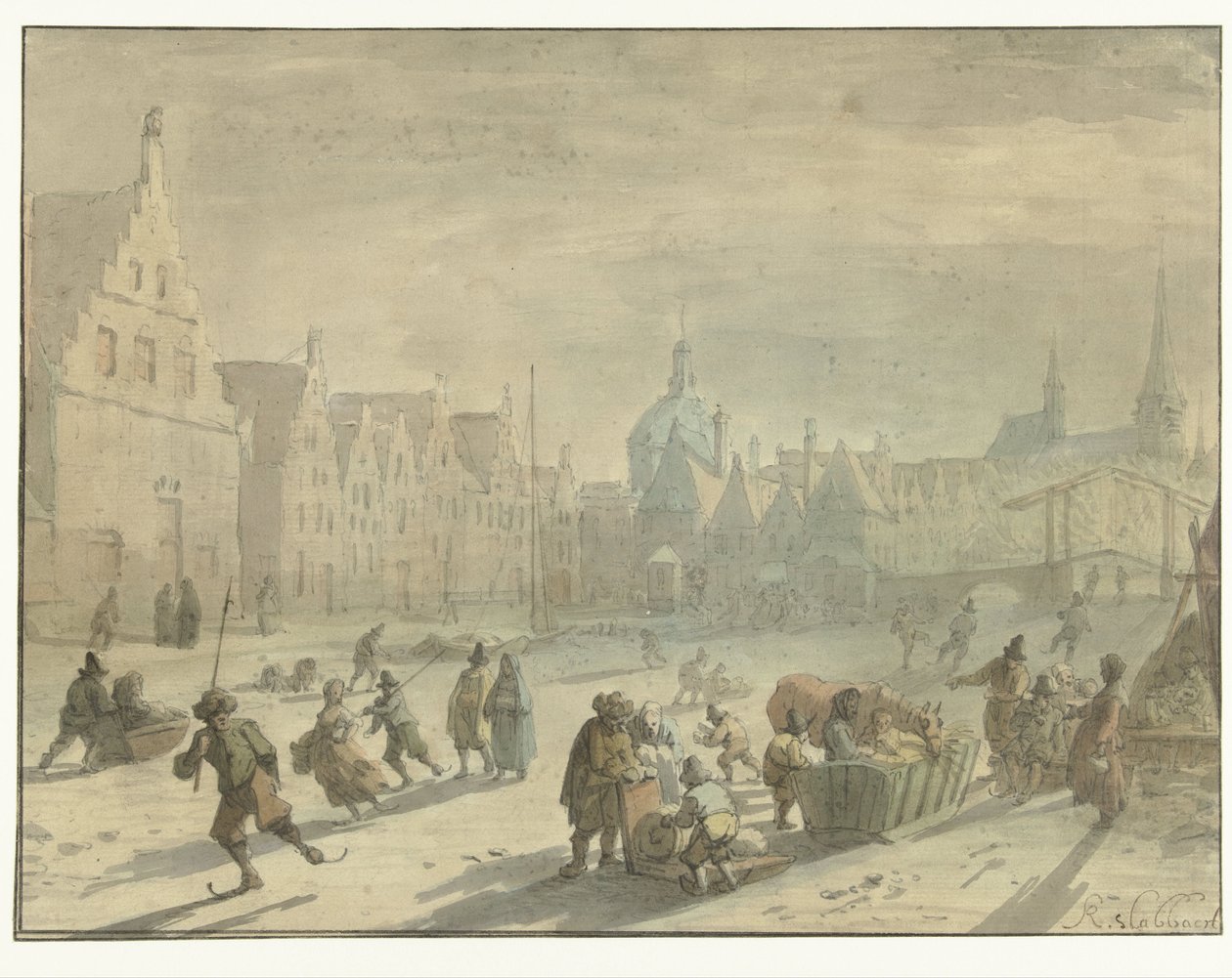 Galgevatten i Leiden med isunderhållning av Karel Slabbaert