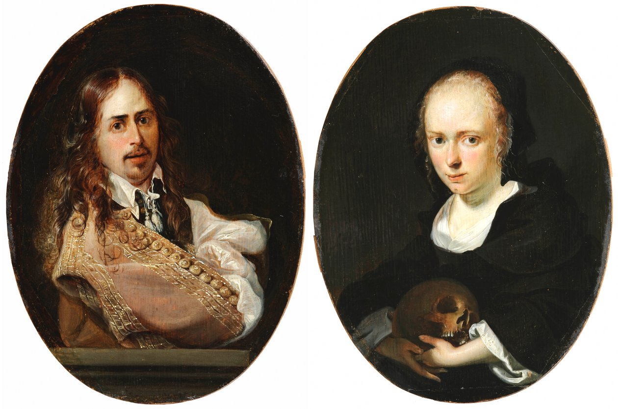 Självporträtt och porträtt av Cornelia Bouwers, konstnärens hustru av Karel Slabbaert