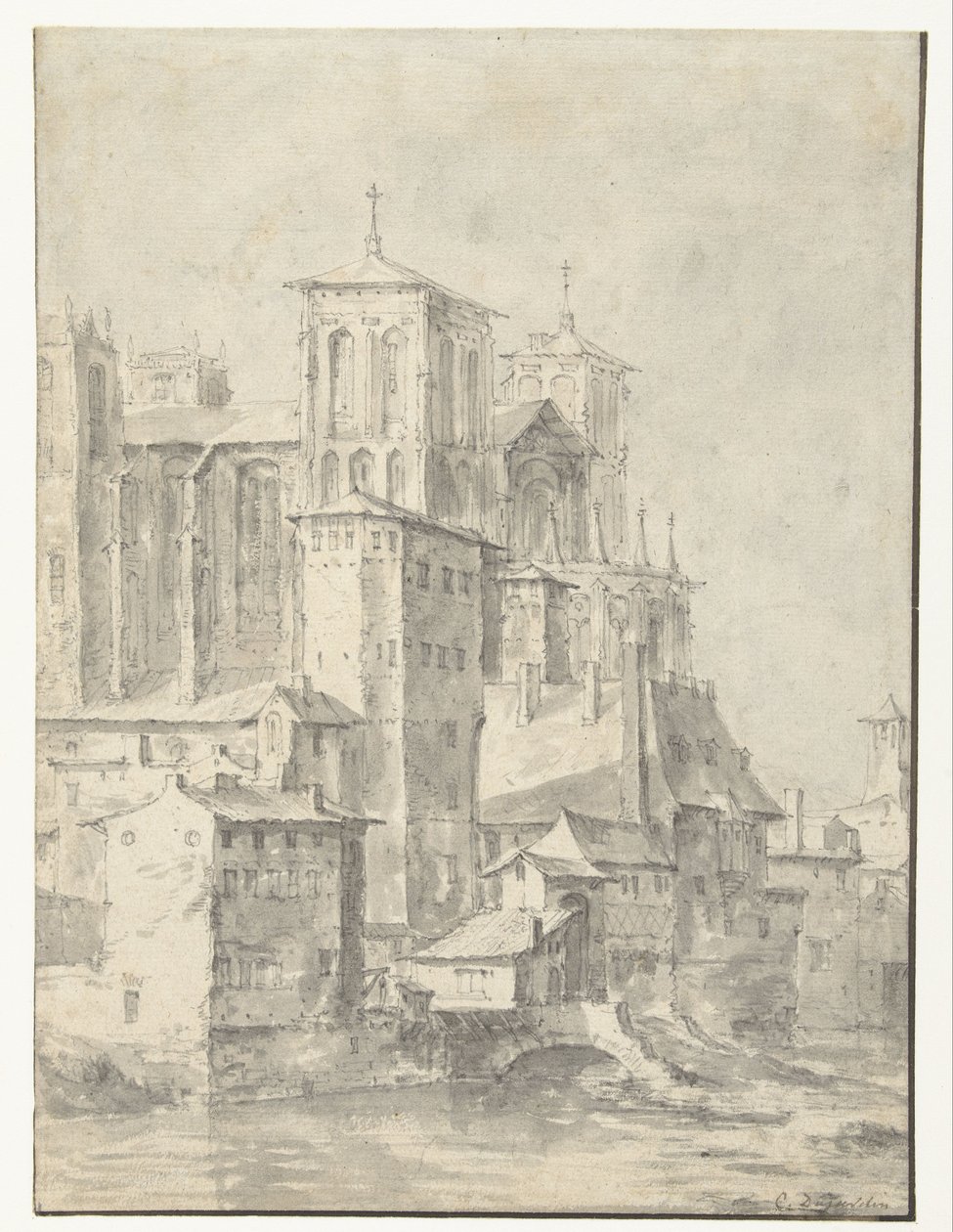 Lyons katedral av Karel du Jardin (possibly)