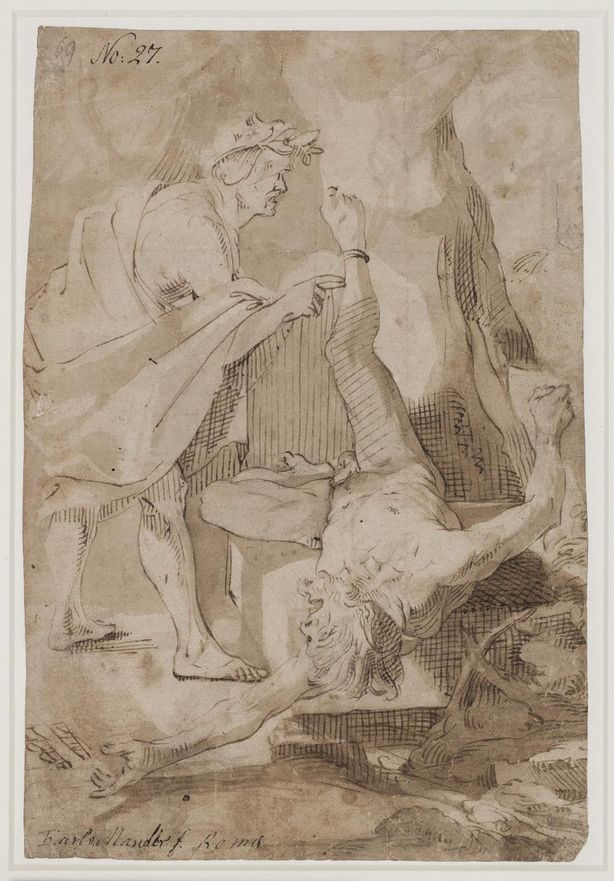 Apollo skinn Marsyas av Karel van III Mander