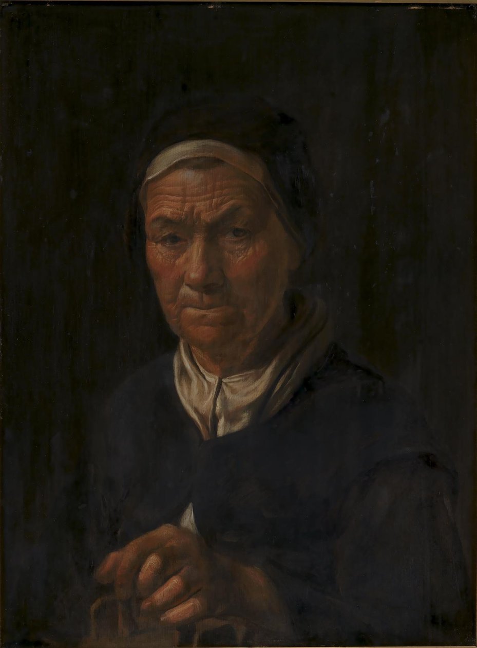 Porträtt av en gammal kvinna, hustru till Christian Jacobsen Drakenberg, född Bagge (?) av Karel van III Mander