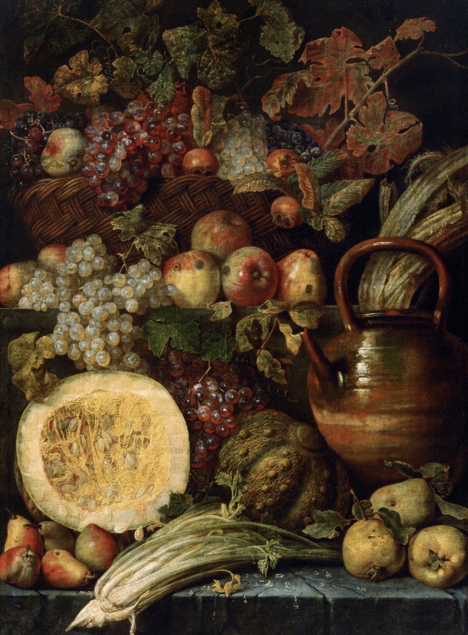 Stilleben med frukt , 1600-talets sista kvart.. av Karel van Vogelaer