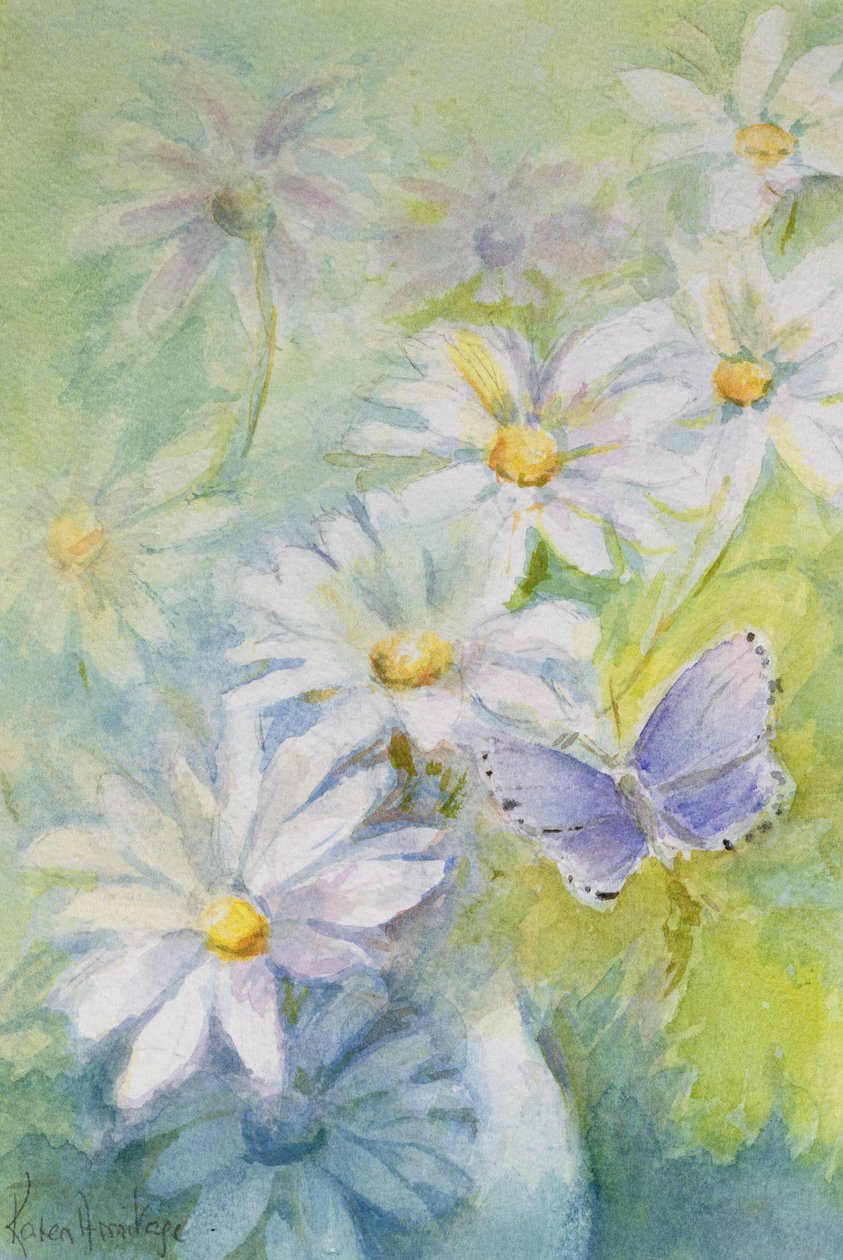 Vanlig blå (Polyommatus Icarus) på tusenskönor av Karen Armitage