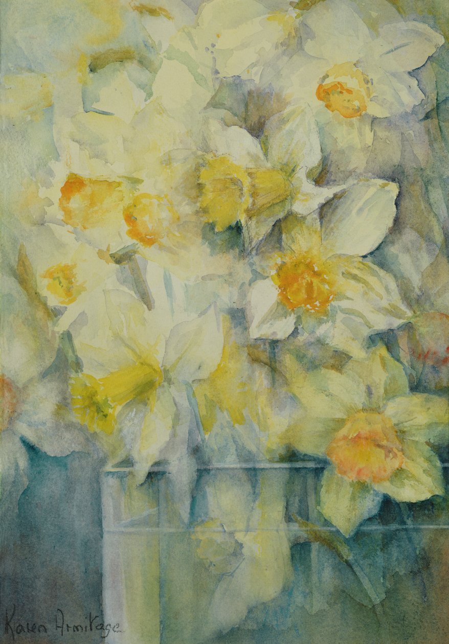 Spring Time, blandade påskliljor i tank nr 3., Mrs Krelage, Ice Follies and Fortune av Karen Armitage