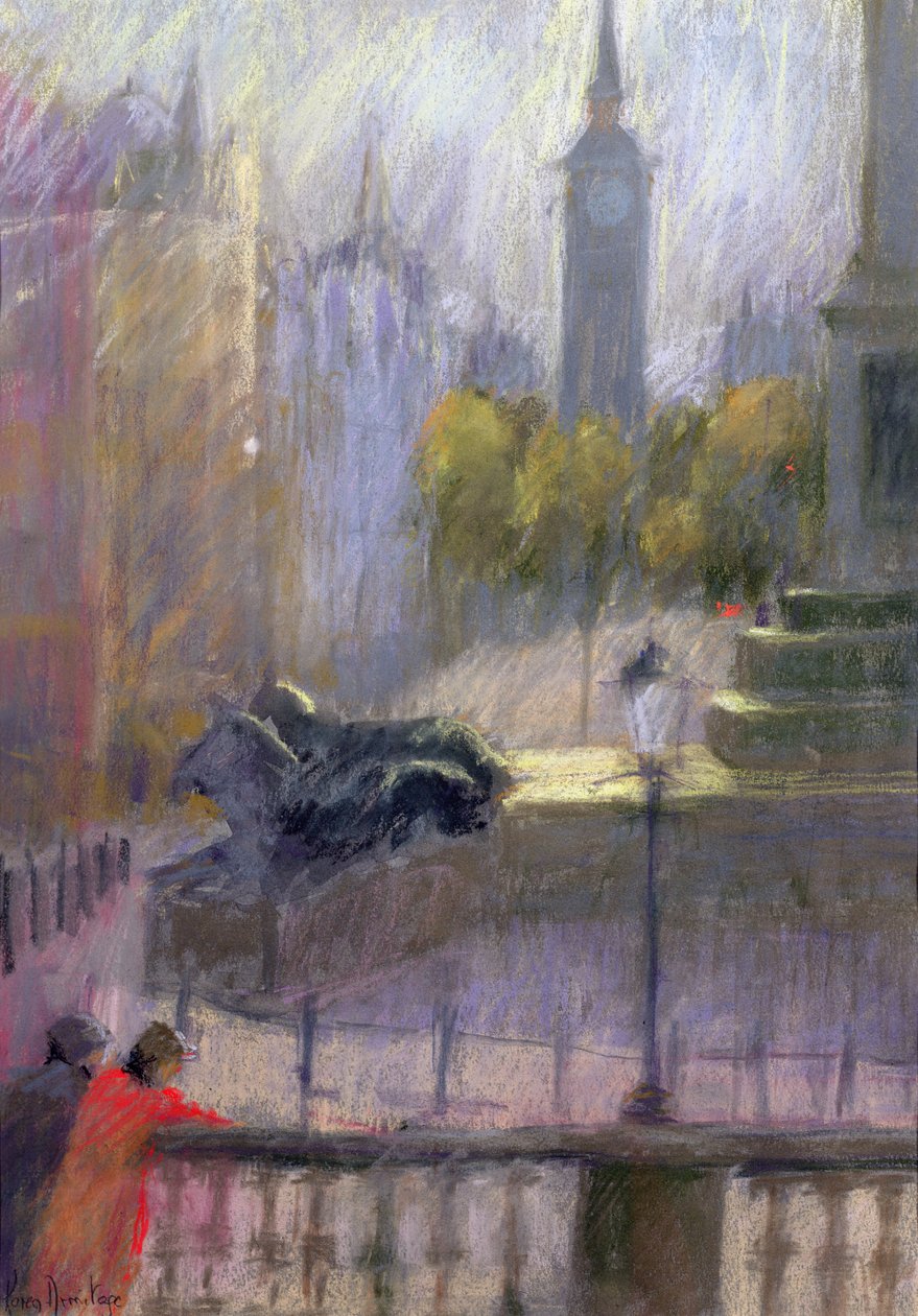 Trafalgar Square (pastell på papper) av Karen Armitage