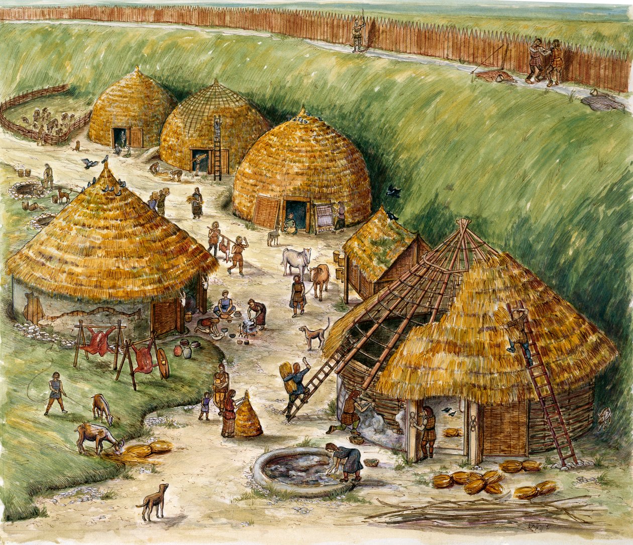 Danebury Hill Fort, Hampshire, c2:a århundradet f.Kr av Karen Guffogg