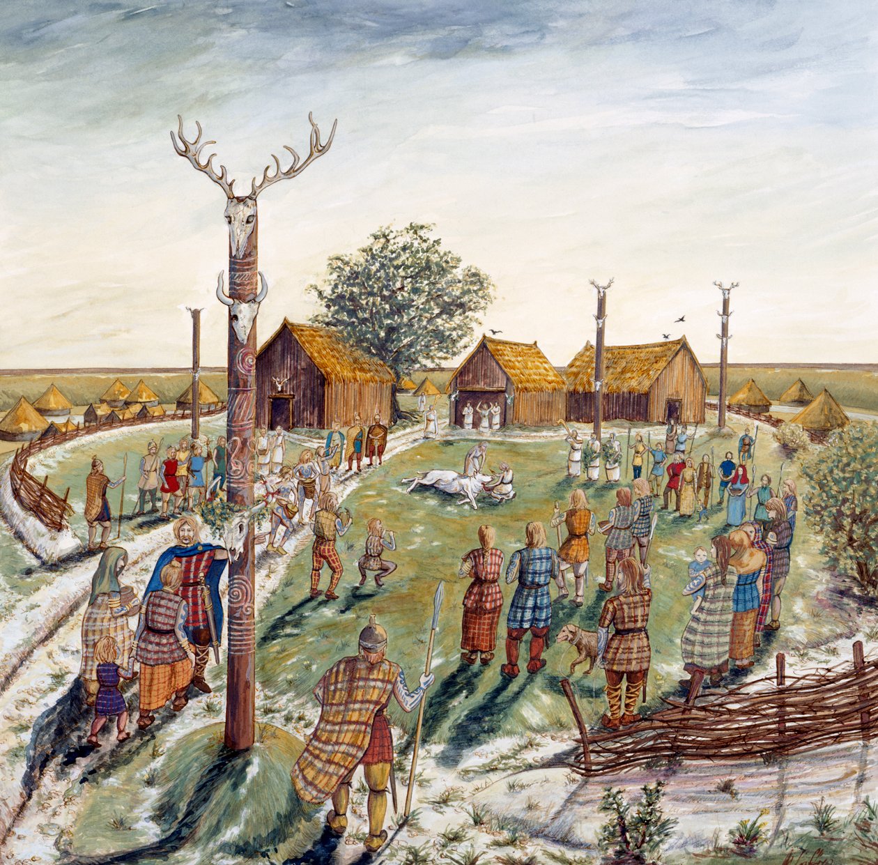 Danebury Hill Fort, c2:a århundradet f.Kr., c1990-2010 av Karen Guffogg