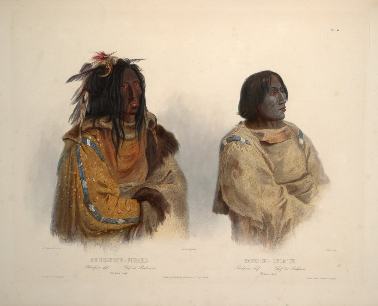Blackfoot-hövdingen och Peikann-hövdingen av Karl Bodmer