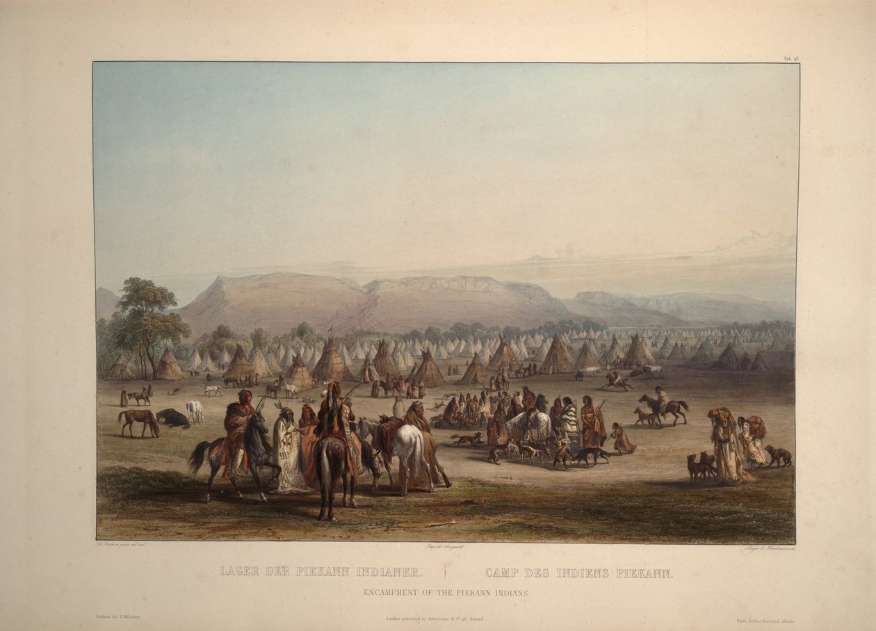 Encampment of the Peikann Indians av Karl Bodmer