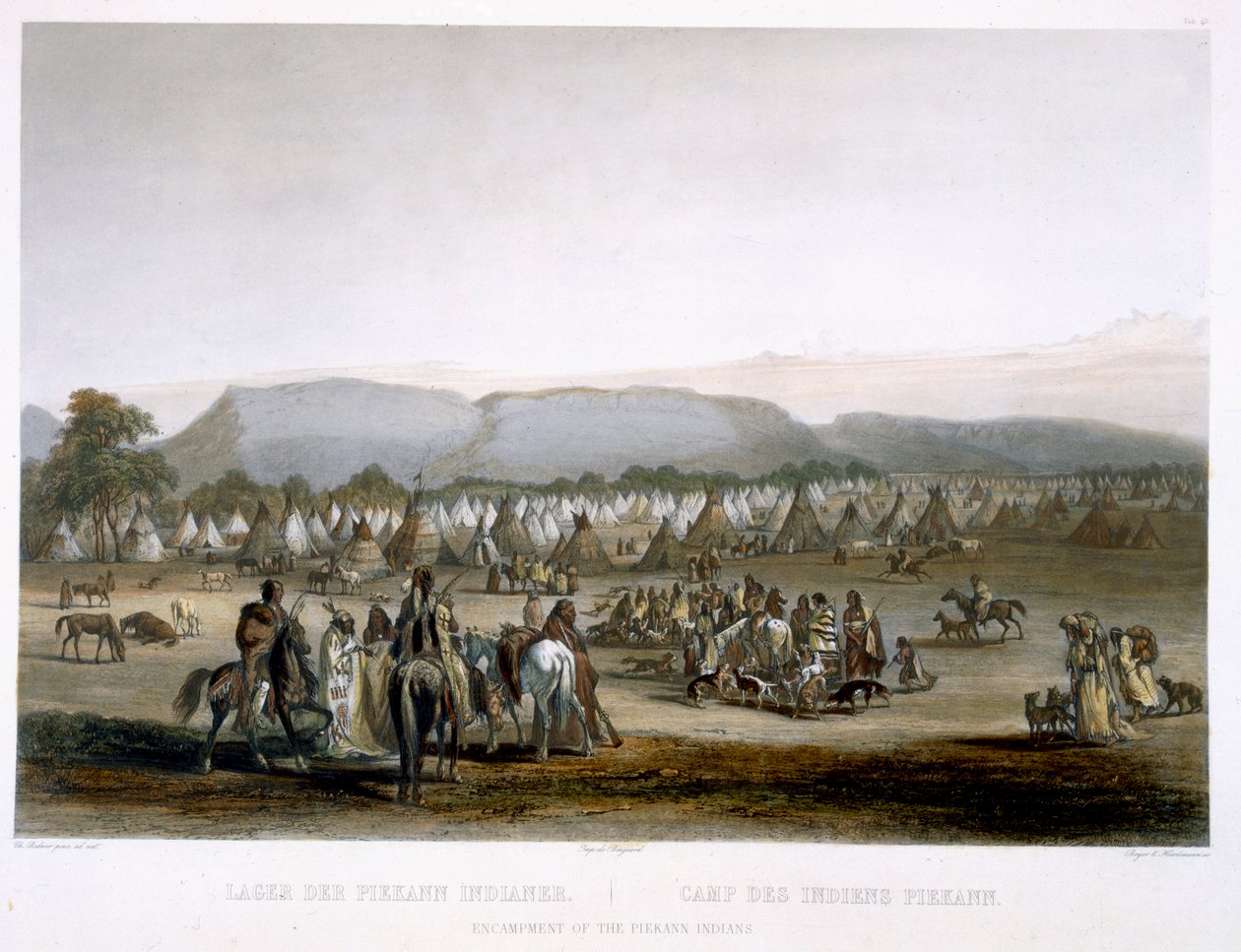 Encampment of the Piekann Indians, plåt 43 från volym 2 av 