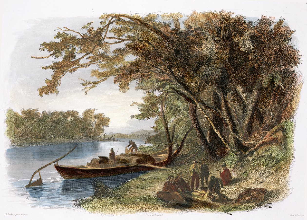 Encampment of the Traveler on the Missouri, plåt 23 från volym 1 av 
