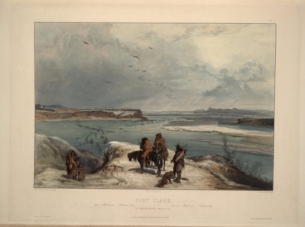 Fort Clack vid Missouri februari 1834 av Karl Bodmer