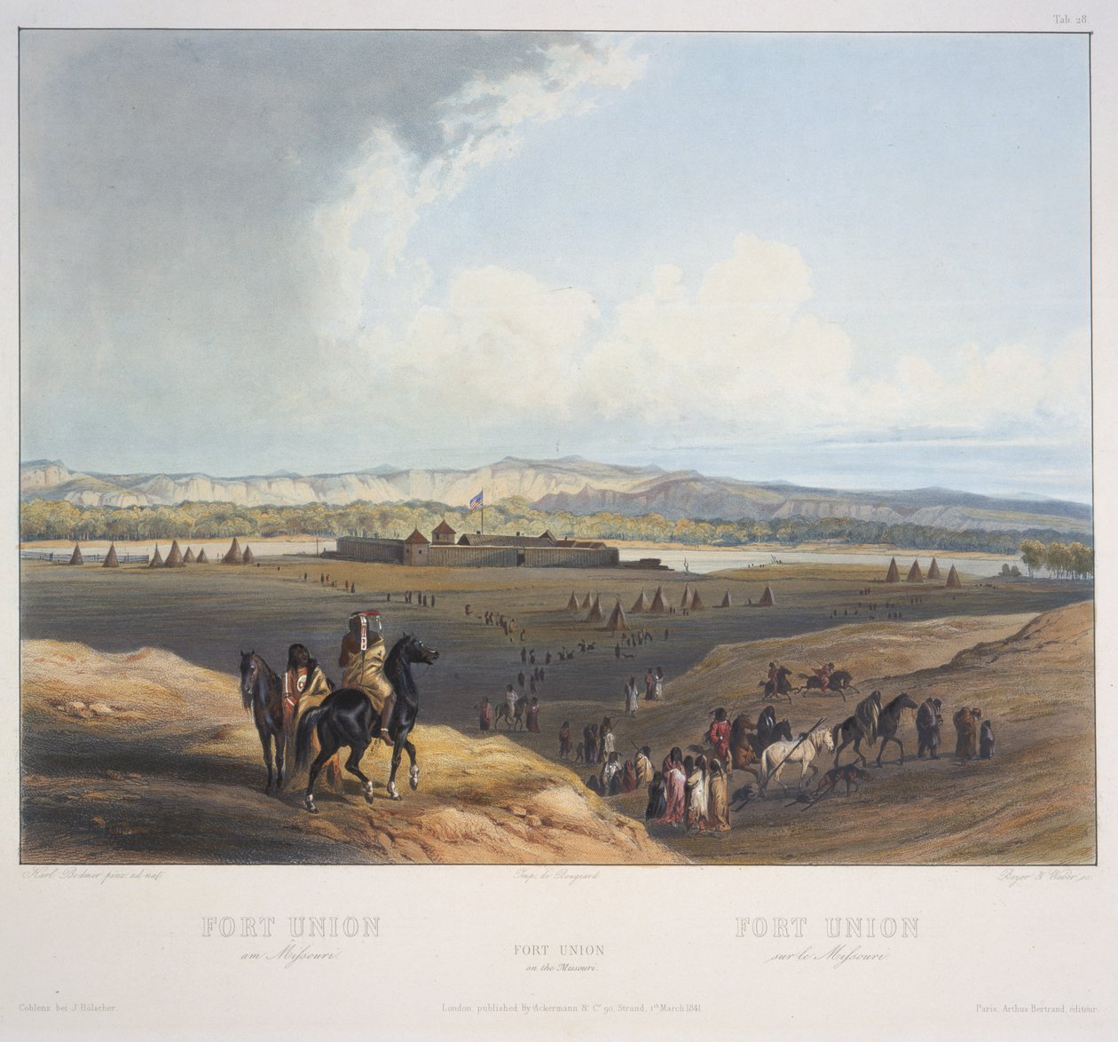 Fort Union på Missouri av Karl Bodmer