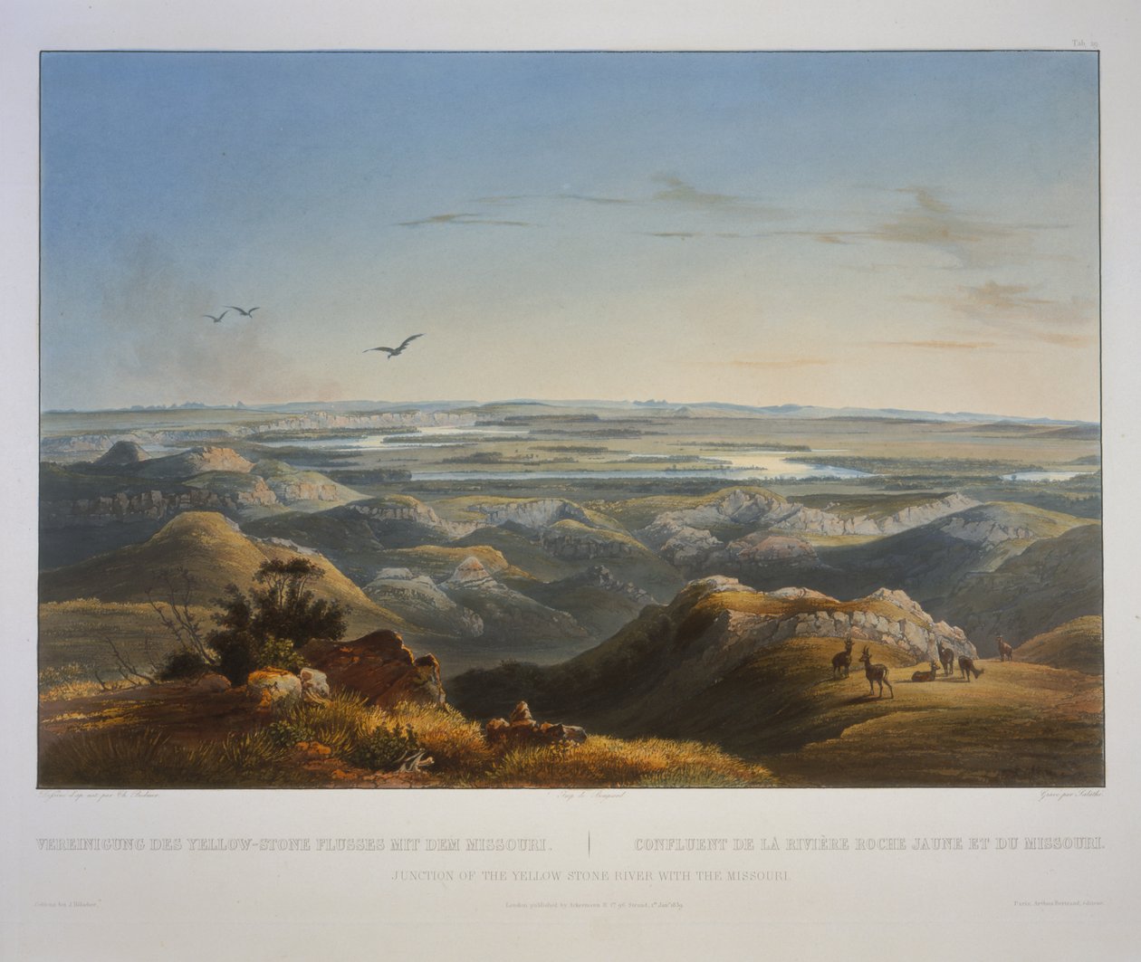 Kopplingen mellan Yellowstone River och Missouri av Karl Bodmer