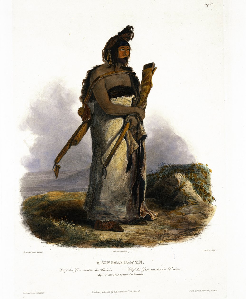 Mexkemahuastan, Chief of the Gros-Ventres of the Prairies, plåt 20 från volym 1 av 
