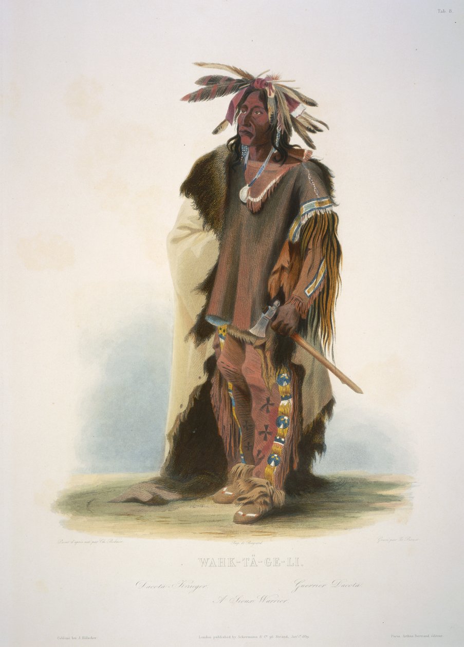 Wahk-ta-Ge-Li. En Sioux Warrior av Karl Bodmer