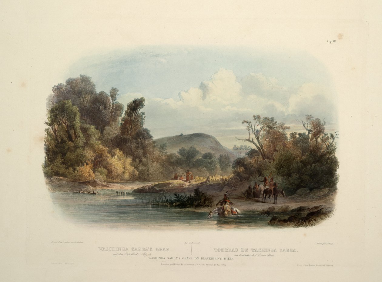 Washinga Sabas grav på Blackbirds hill av Karl Bodmer