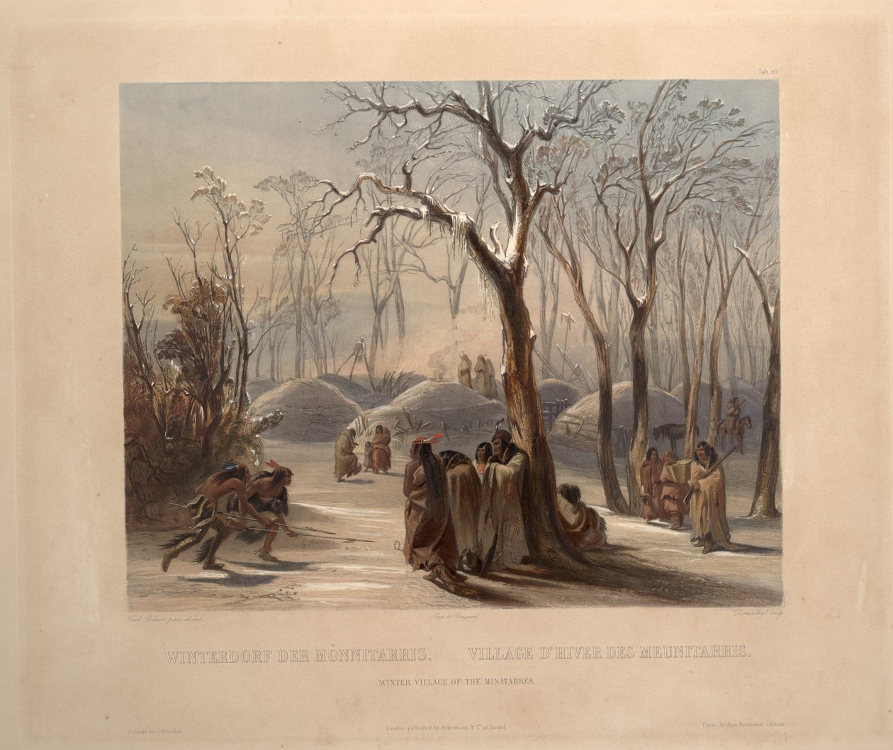 Winter village of the Minatarres av Karl Bodmer