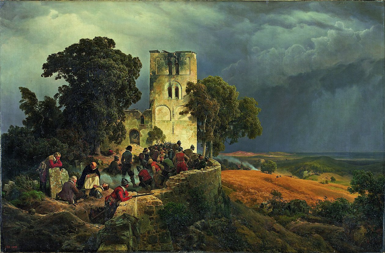 The Siege Defense of a Church Courtyard During the Thirty Years War  av Carl Friedrich Lessing