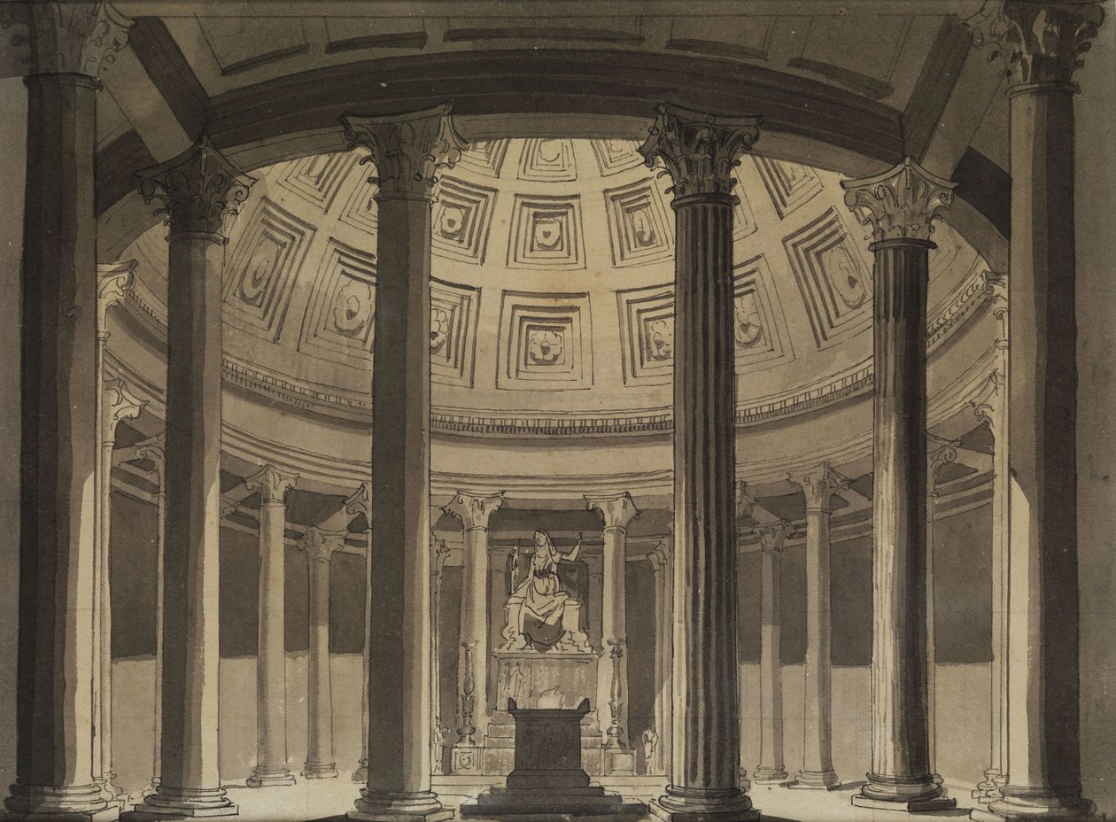 Bühnenbildentwurf Tempel der Vesta av Karl Friedrich Schinkel