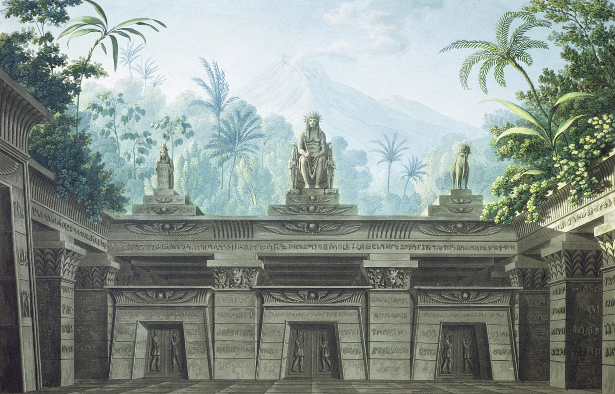 Scenografi för akt I Scen xv av "Trollflöjten" av Wolfgang Amadeus Mozart (1756-91) av Karl Friedrich Schinkel