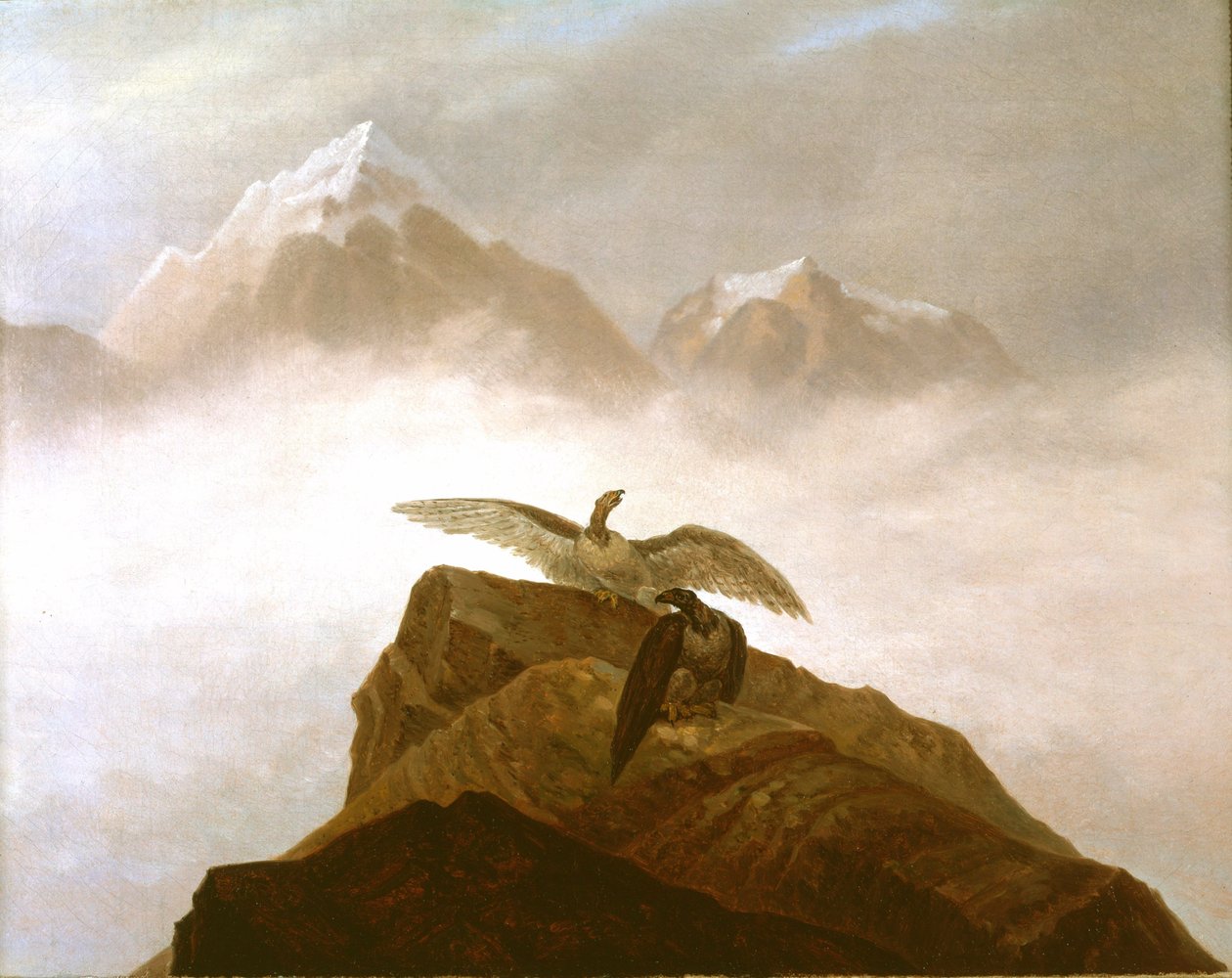Eagles landar på en alpintopp av Karl Gustav Carus