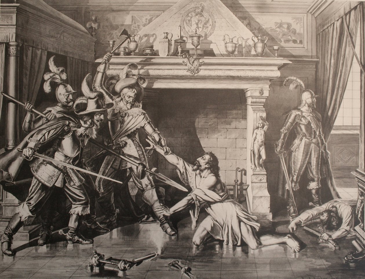  Die Ermordung von Pompejus Planta av Karl Jauslin